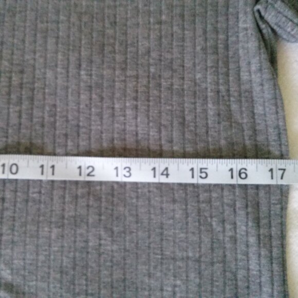 Joe Fresh Women's Long Sleeve Lettuce Trim Turtleneck, Grey, XL - Picture 5 of 7